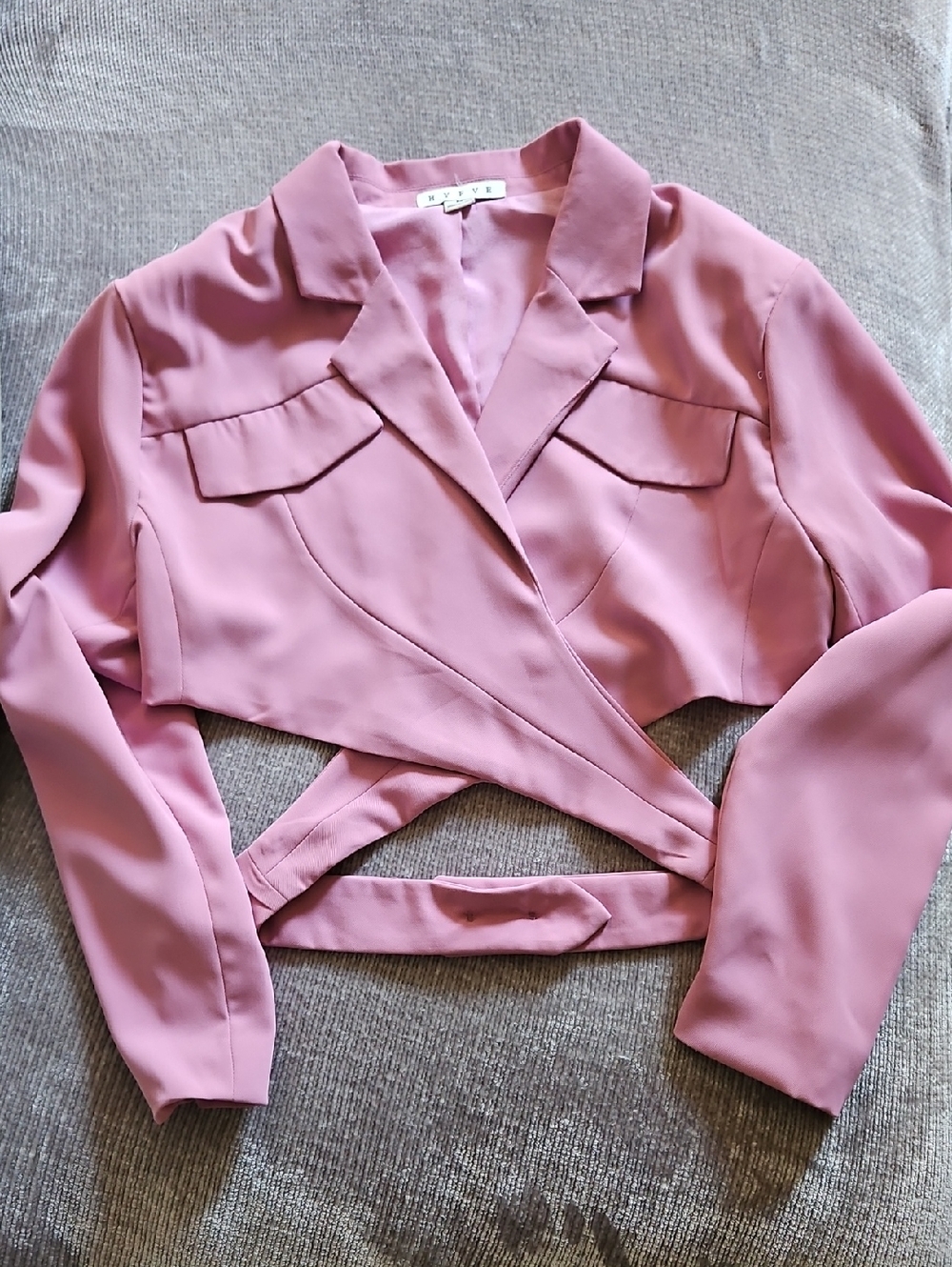 HYFVE Mauve Wrap Crop Blazer